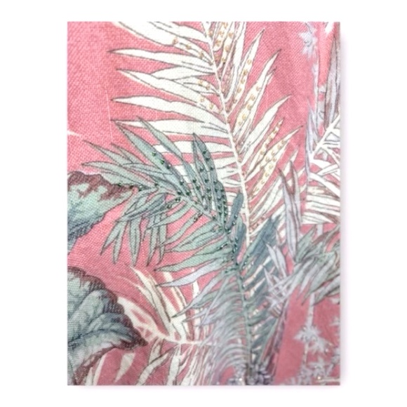 Vintage Talbots Petites Orange Multi Sleeveless V Neck Dress Jungle Palms SZ 6 - Picture 4 of 4